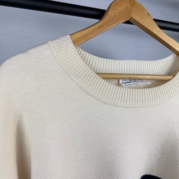 For The Republic Cream and Black Striped Crew Neck Sweater Size XXL - Picture 4 of 12